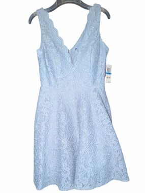 City Studio Dusty Blue Lace V-Neck Dress Size 9 Juniors —#124